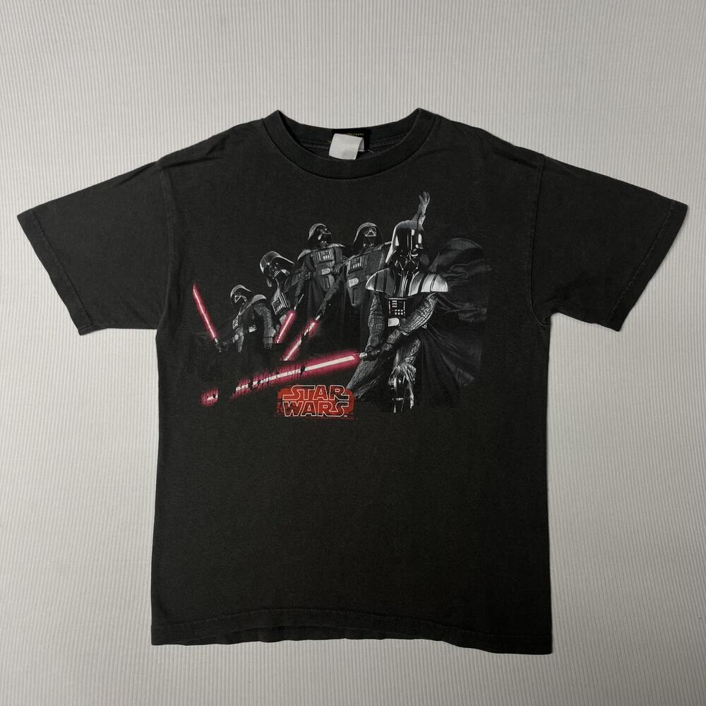Star Wars Shirt Youth M Black Darth Vader Lightsaber Graphic Tee Sci-Fi Movie